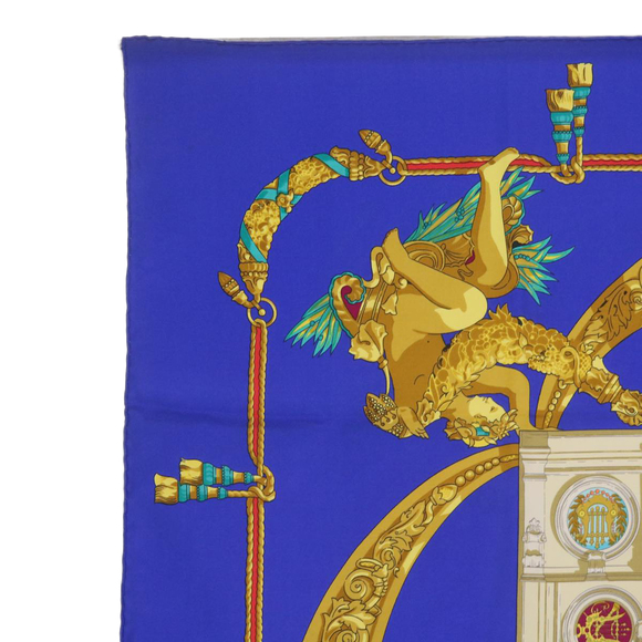 HERMES Carre 90 ARCHITECTE DE L'OPERA DE PARIS Scarf Silk Blue Auth bs12077 - Picture 2 of 16